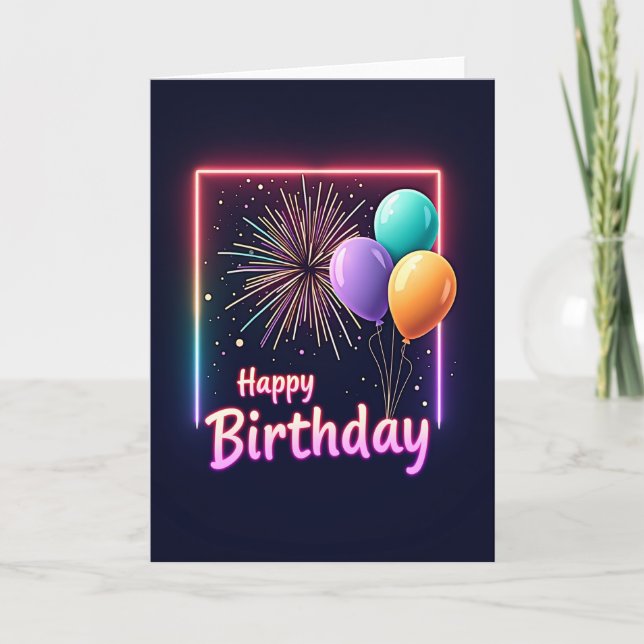 Tarjeta de cumpleaños con marco luminoso (Anverso)