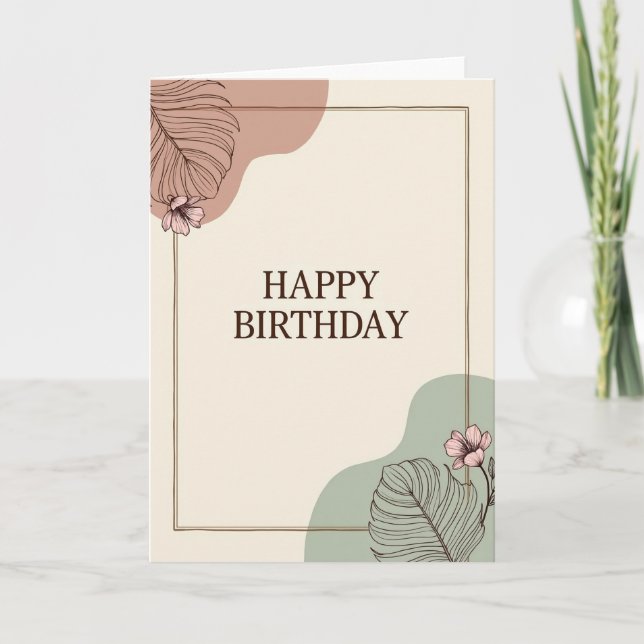 Tarjeta de cumpleaños con marco serif (Anverso)