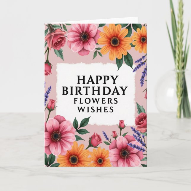 Tarjeta de cumpleaños con marco texturizado (Anverso)