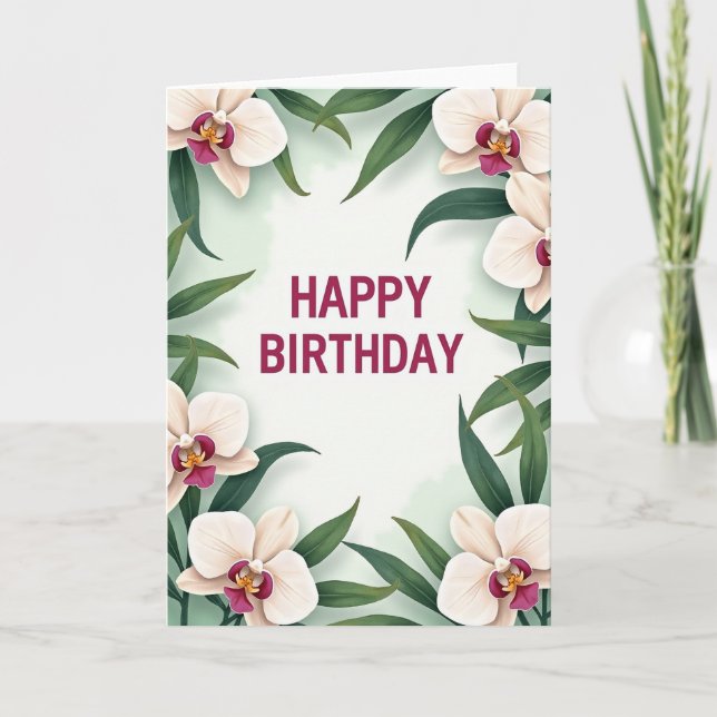 Tarjeta de cumpleaños con marco verde (Anverso)