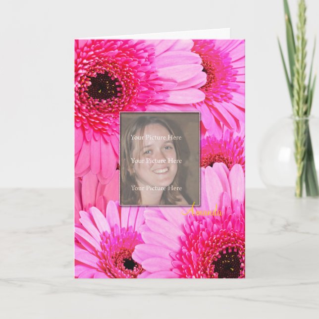 Tarjeta de cumpleaños con marea rosa (Anverso)