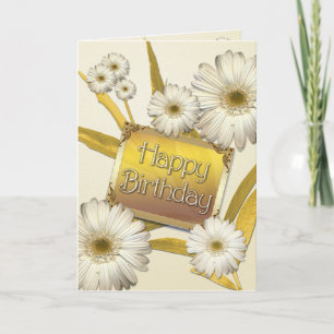 Tarjeta de cumpleaños con margaritas