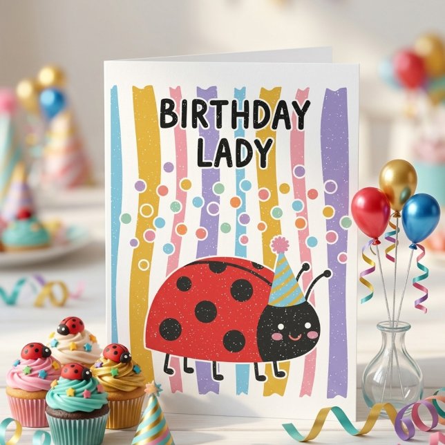 Tarjeta de cumpleaños con mariquita y chiste  (Subido por el creador)