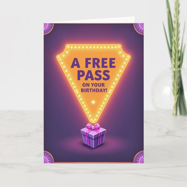 Tarjeta de cumpleaños con marquesina dorada (Anverso)