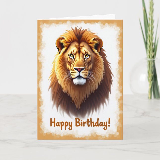Tarjeta de cumpleaños con melena ardiente (Anverso)