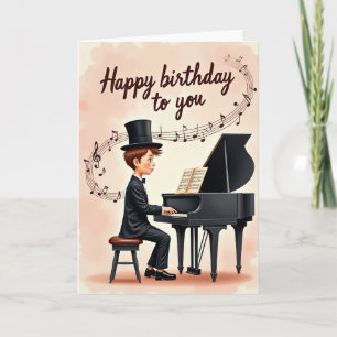 Tarjeta de cumpleaños con melodía de músico