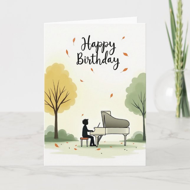 Tarjeta de cumpleaños con melodía de piano (Anverso)