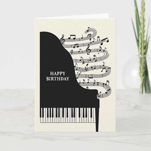 Tarjeta de cumpleaños con melodía musical (Anverso)