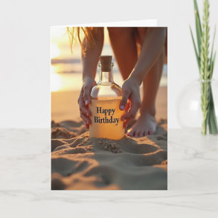 Tarjeta de cumpleaños con mensaje costero