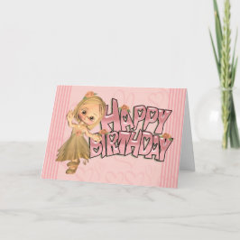 Tarjeta De Cumpleaños Con Niña Cuta