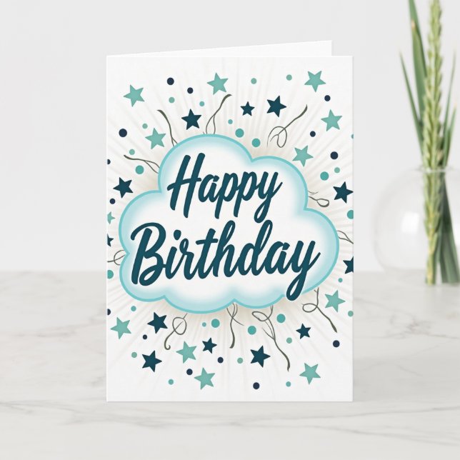 Tarjeta de cumpleaños con nube (Anverso)