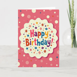 Tarjeta de cumpleaños con nube alegre