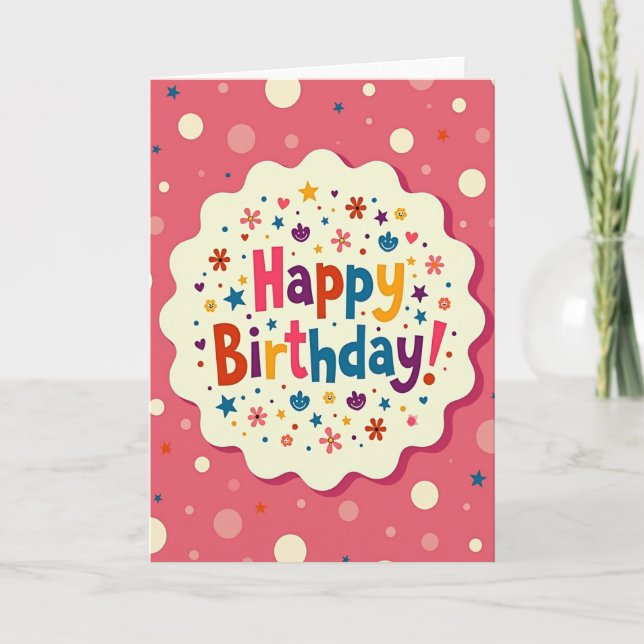 Tarjeta de cumpleaños con nube alegre (Anverso)