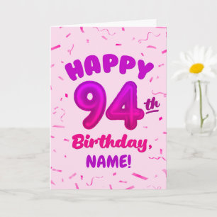 Tarjeta de cumpleaños con número de globo personal