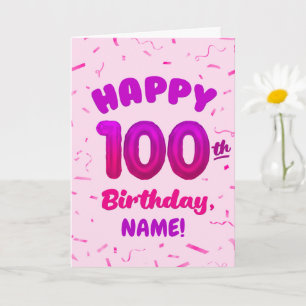 Tarjeta de cumpleaños con número de globo personal