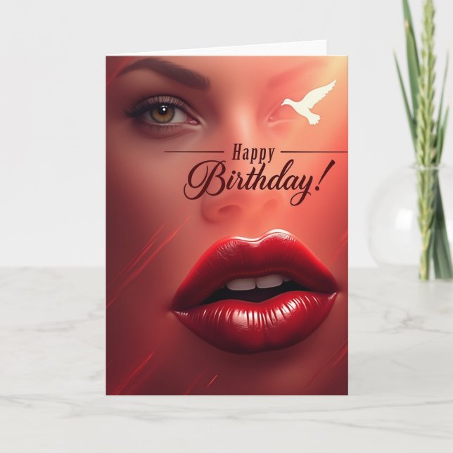 Tarjeta de cumpleaños con ojos color avellana (Anverso)