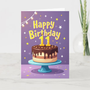 Tarjeta de cumpleaños con once velas