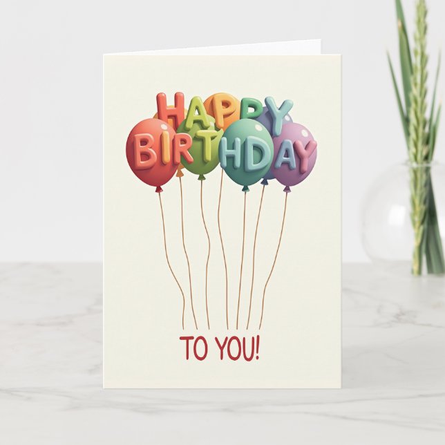 Tarjeta de cumpleaños con orbe alegre (Anverso)