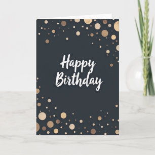 Tarjeta de cumpleaños con orbe metálico