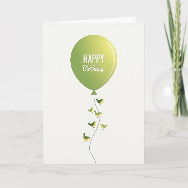 Tarjeta de cumpleaños con orbe verde (Anverso)