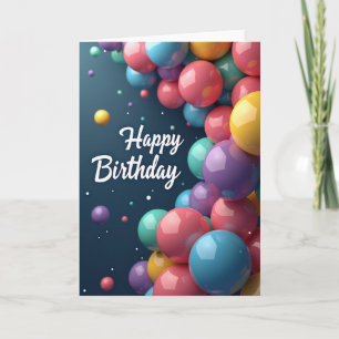 Tarjeta de cumpleaños con orbes brillantes