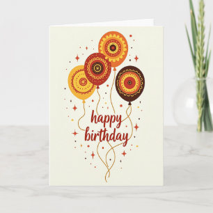 Tarjeta de cumpleaños con orbes estampados