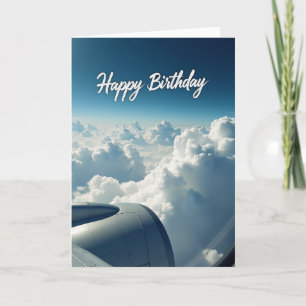 Tarjeta de cumpleaños con paisaje de nubes soñador