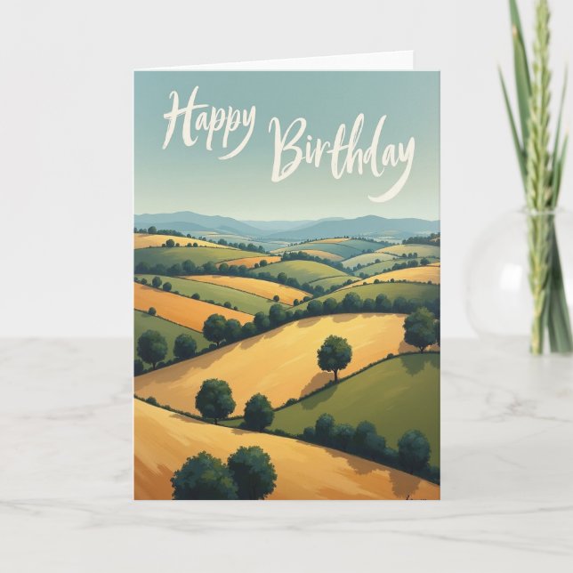 Tarjeta de cumpleaños con paisaje dulce (Anverso)
