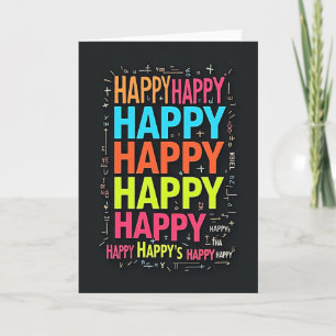 Tarjeta de cumpleaños con palabras de neón