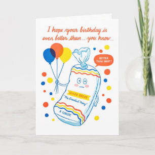 Tarjeta de Cumpleaños con Pan en Rebanadas con Let