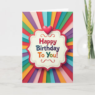 Tarjeta de cumpleaños con pancarta grabada