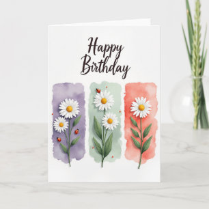 Tarjeta de cumpleaños con paneles pictóricos