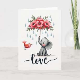 Tarjeta de cumpleaños con paraguas floral dulce