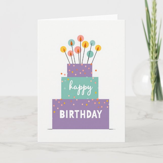 Tarjeta de Cumpleaños con Pastel (Anverso)