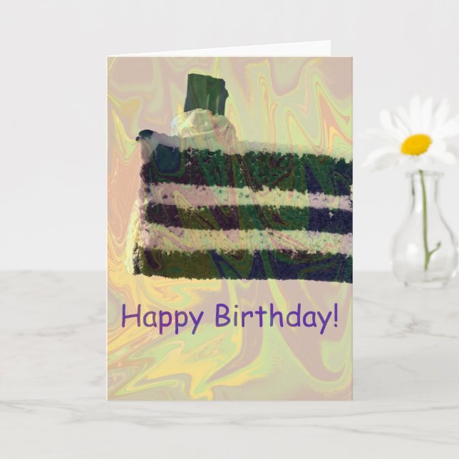 Tarjeta de cumpleaños con pastel (Planta pequeña)