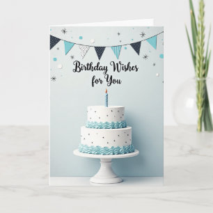 Tarjeta de cumpleaños con pastel de Aqua