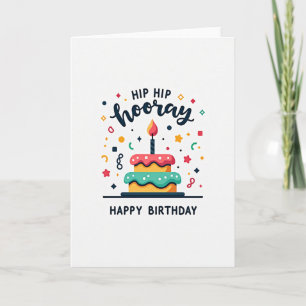 Tarjeta de cumpleaños con pastel de vela
