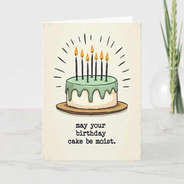 Tarjeta de cumpleaños con pastel dibujado a mano (Anverso)
