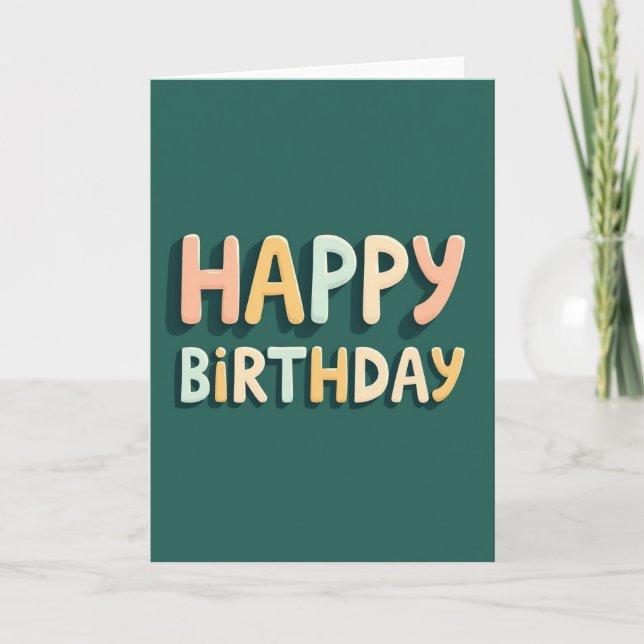 Tarjeta de cumpleaños con pastel dulce (Anverso)