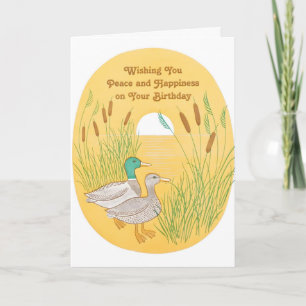 Tarjeta de Cumpleaños con Patos Silbones de Letter
