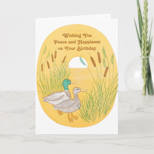 Tarjeta de Cumpleaños con Patos Silbones de Letter (Anverso)