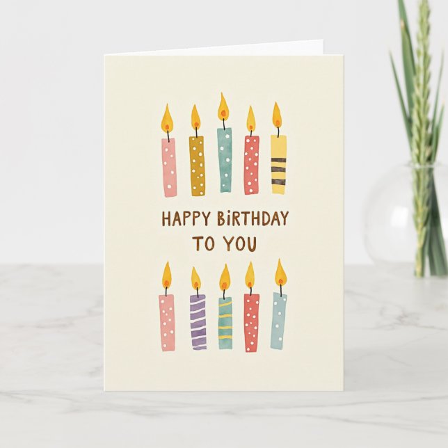 Tarjeta de cumpleaños con patrón alegre (Anverso)