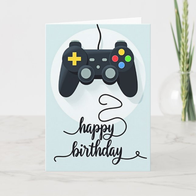 Tarjeta de cumpleaños con patrón alegre (Anverso)
