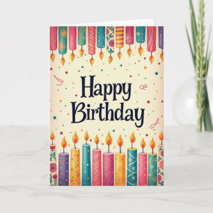 Tarjeta de cumpleaños con patrón alegre