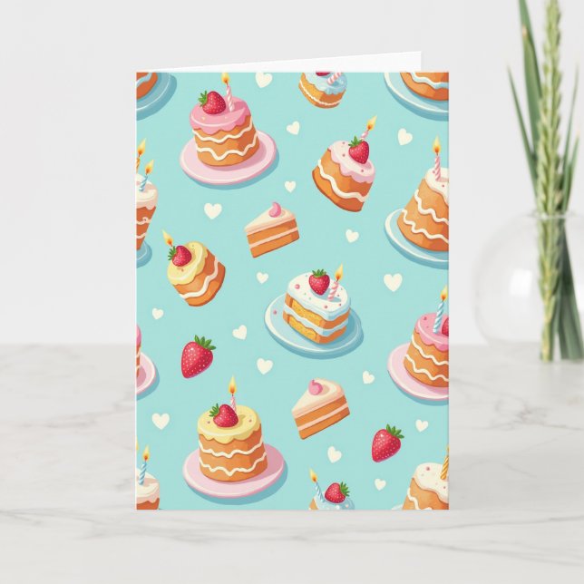 Tarjeta de cumpleaños con patrón de bayas (Anverso)