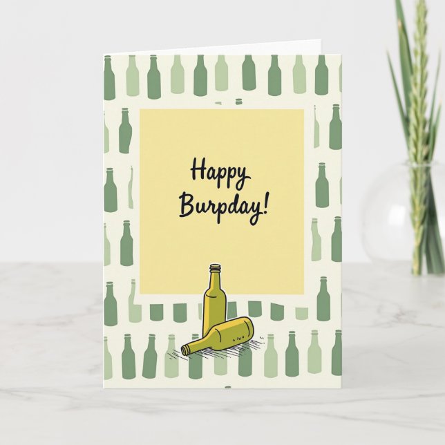 Tarjeta de cumpleaños con patrón de bebidas (Anverso)