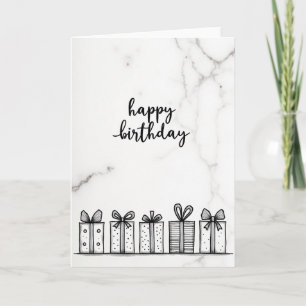 Tarjeta de cumpleaños con patrón de caja de regalo