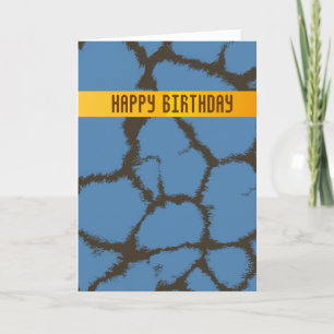 Tarjeta de cumpleaños con patrón de piel de jirafa