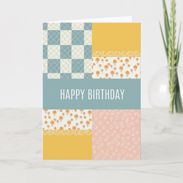 Tarjeta de cumpleaños con patrón dulce (Anverso)