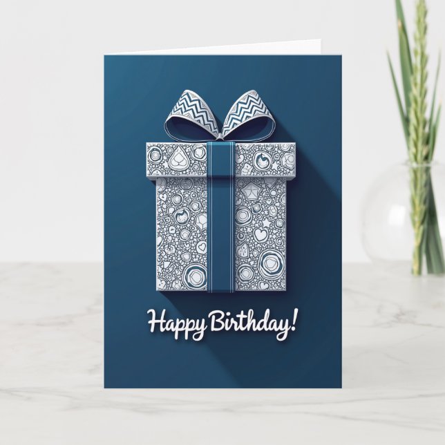 Tarjeta de cumpleaños con patrón dulce (Anverso)